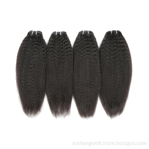 Uniky High quality grade 10a 100% virgin weaves bundles peruvian and brazilian natural yaky straight kinky human hair bundles
